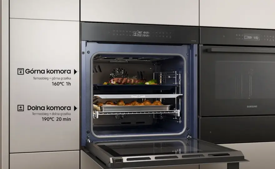 Samsung Dual Cook - jak ustawić górę i dół w piekarniku?