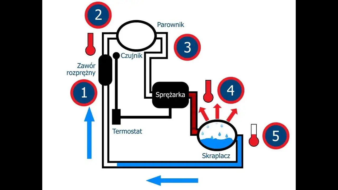 schemat działania zamrażarki komponenty