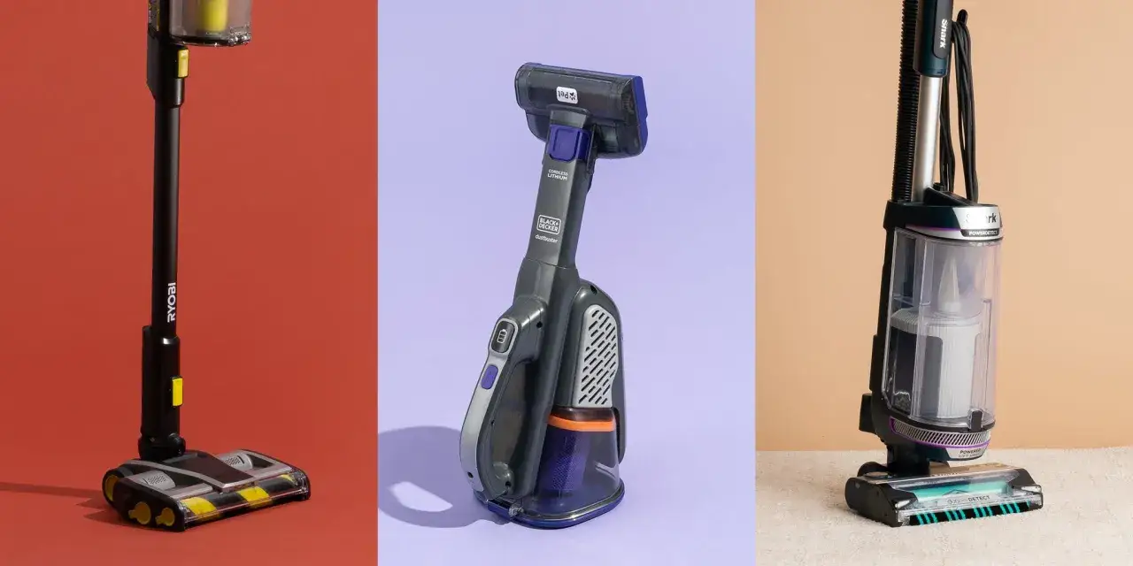 Trzy odkurzacze: Ryobi, Black+Decker i Shark. Każdy z nich oferuje imponującą moc ssania, by skutecznie sprzątać.